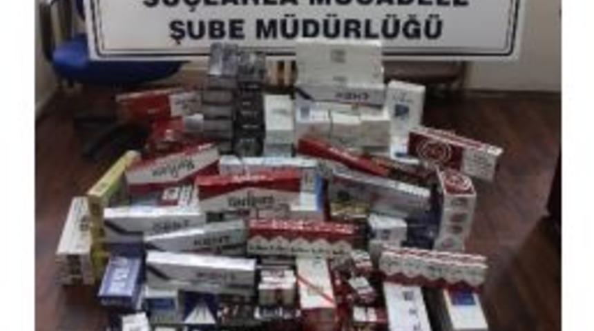 Polisten T&uuml;t&uuml;n Satan İş Yerine Ka&ccedil;ak Sigara Baskını