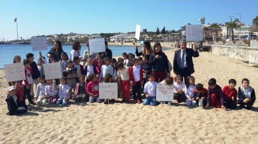 Didim Atat&uuml;rk Okulu &Ouml;ğrencileri Plaj Temizliği Yaptı