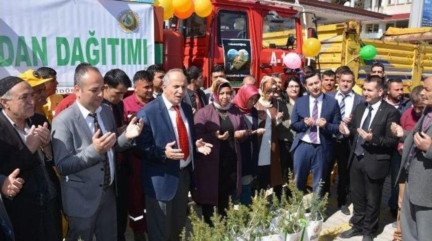 Korkuteli&rsquo;de Vatandaşlara &Uuml;cretsiz Fidan Dağıtıldı