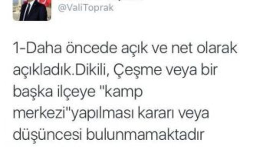 Vali Toprak&rsquo;tan M&uuml;lteci Kampı A&ccedil;ıklaması