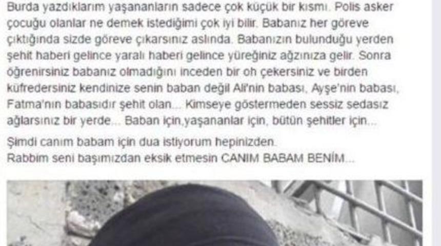 Yaralı &Ouml;zel Harekat Polisinin Kızından Duygulandıran Paylaşım