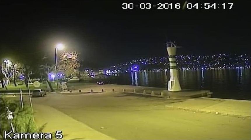 (&ouml;zel Haber) Sarıyer&rsquo;de Aracın Denize U&ccedil;ması G&uuml;venlik Kameralarında