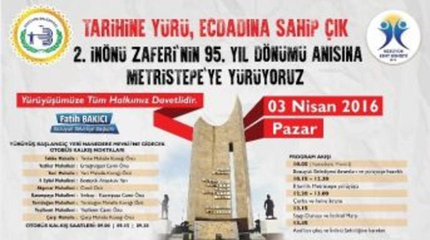 Boz&uuml;y&uuml;k Belediyesi&rsquo;nden Metristepe Zafer Anıtı&rsquo;na &ldquo;tarihine Y&uuml;r&uuml;, Ecdadına Sahip &Ccedil;ık&rdquo; Y&uuml;r&uuml;y&uuml;ş&uuml;
