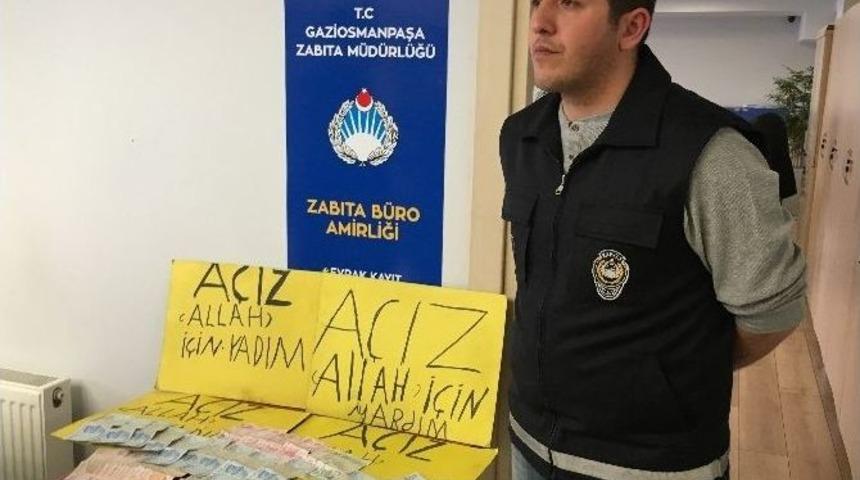 Dilencinin &Uuml;zerinden &Ccedil;ıkan Para Zabıtaları Şaşırttı