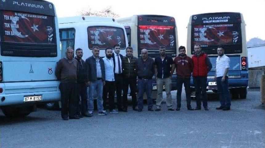 Dolmuşlarını Şehit Ailelerine &Uuml;cretsiz Yaptılar