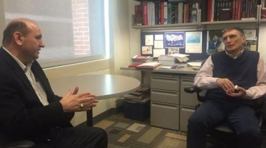 Nobel &Ouml;d&uuml;ll&uuml; Aziz Sancar İle İz&uuml; Rekt&ouml;r&uuml; Prof. Dr. Mehmet Bulut Bir Araya Geldi