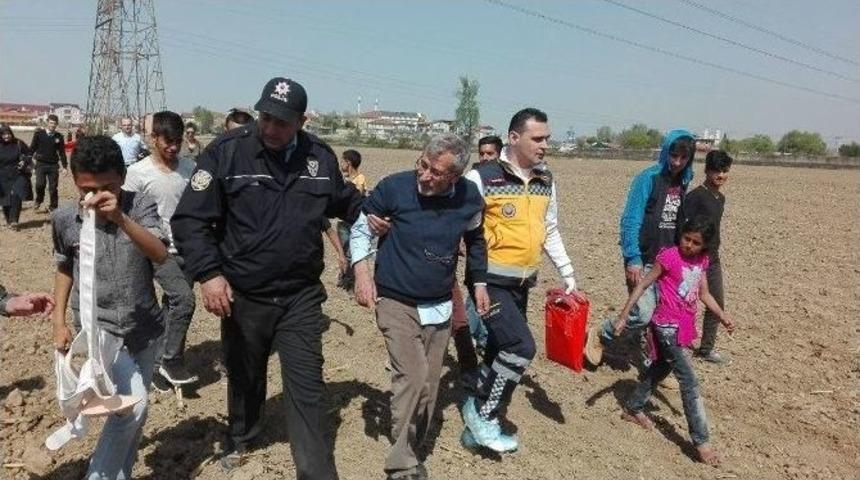 &Ccedil;ıktığı Y&uuml;ksek Gerilim Hattı Direğinden 5 Saatin Sonunda İndi