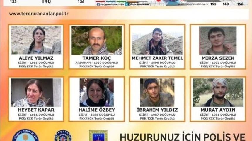 Siirt Valiliği &lsquo;aranan Ter&ouml;ristler&rsquo; Listesini Yayınladı
