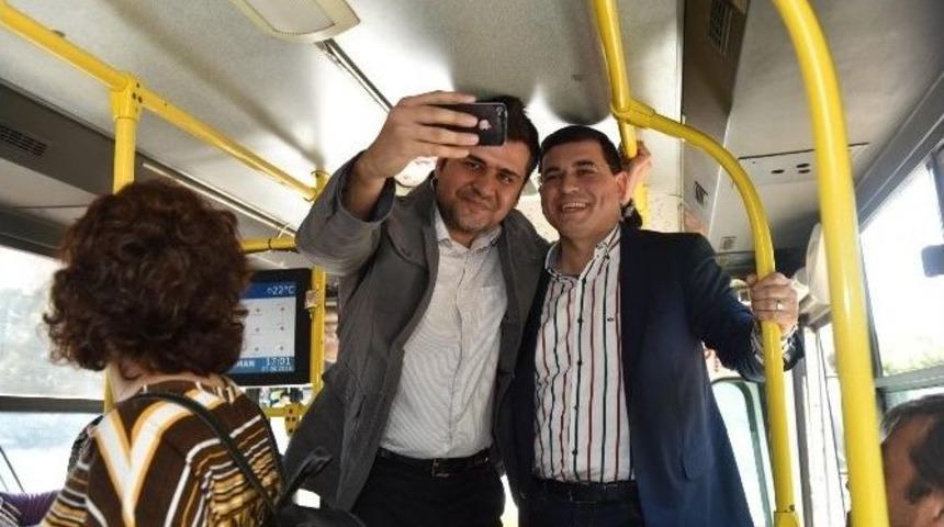 Başkan T&uuml;t&uuml;nc&uuml; Tramvay Ve Otob&uuml;sten Sonra Dolmuş Yolculuğunda