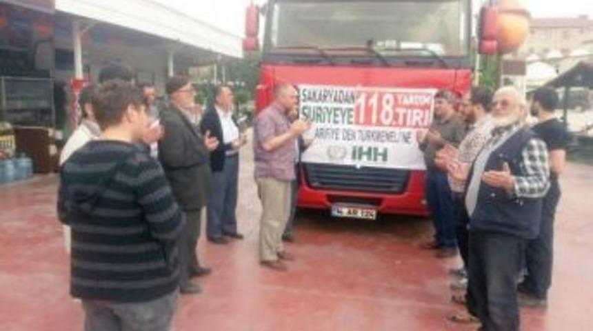 118. Tır Sakarya&rsquo;dan Suriye&rsquo;ye Uğurlandı