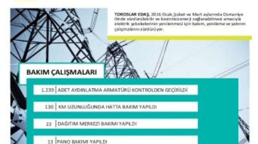 Toroslar Edaş, Osmaniye&rsquo;de Bakım &Ccedil;alışmalarına Devam Ediyor