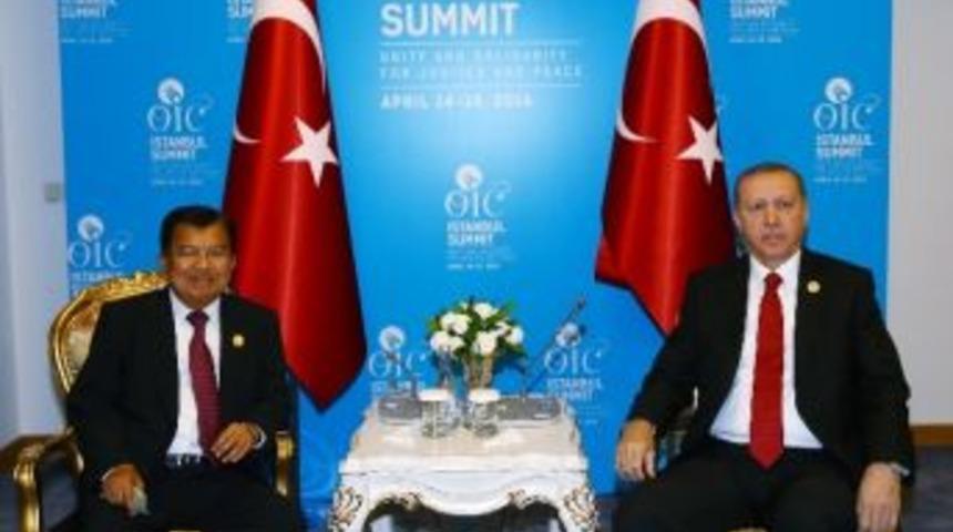 Cumhurbaşkanı Erdoğan Endonezya Cumhurbaşkanı 1. Yardımcısı Kala İle G&ouml;r&uuml;şt&uuml;