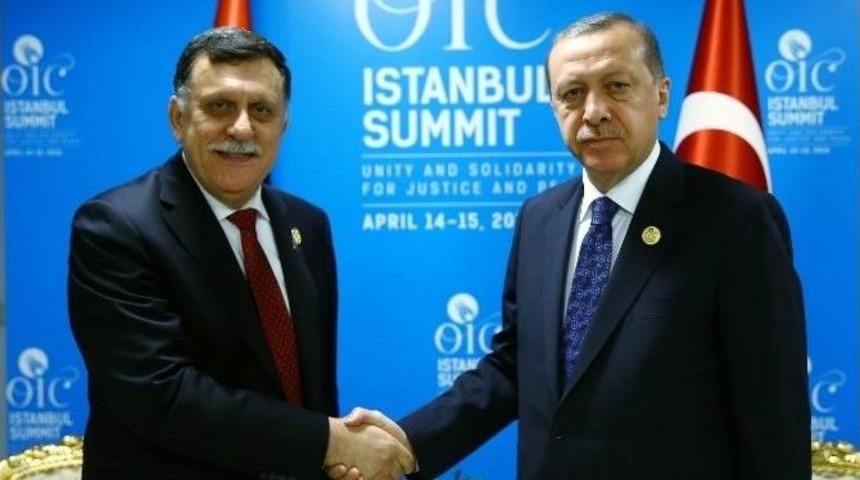 Cumhurbaşkanı Erdoğan, Fayez Serraj İle G&ouml;r&uuml;şt&uuml;