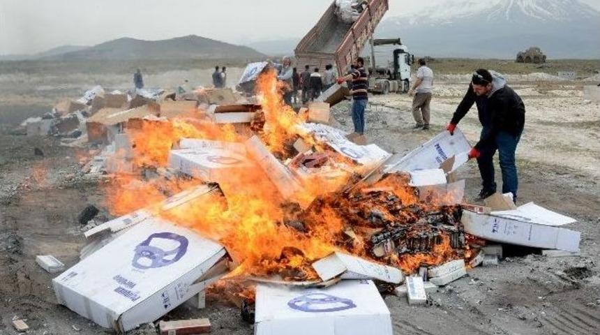 Aksaray&rsquo;da Ka&ccedil;ak 1 Milyon 200 Bin Paket Sigara İmha Edildi