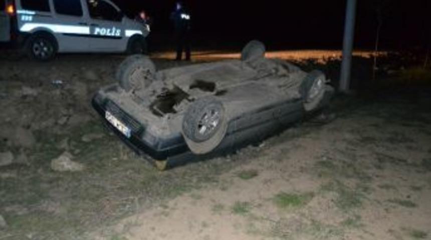 Kulu&rsquo;da Otomobil Şarampole Takla Attı: 1 Yaralı