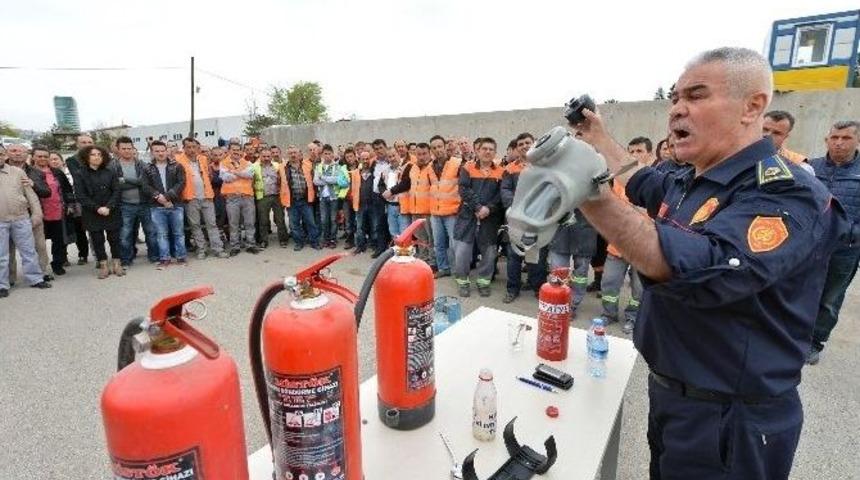 B&uuml;y&uuml;kşehir Personeline Yangın Tatbikatı