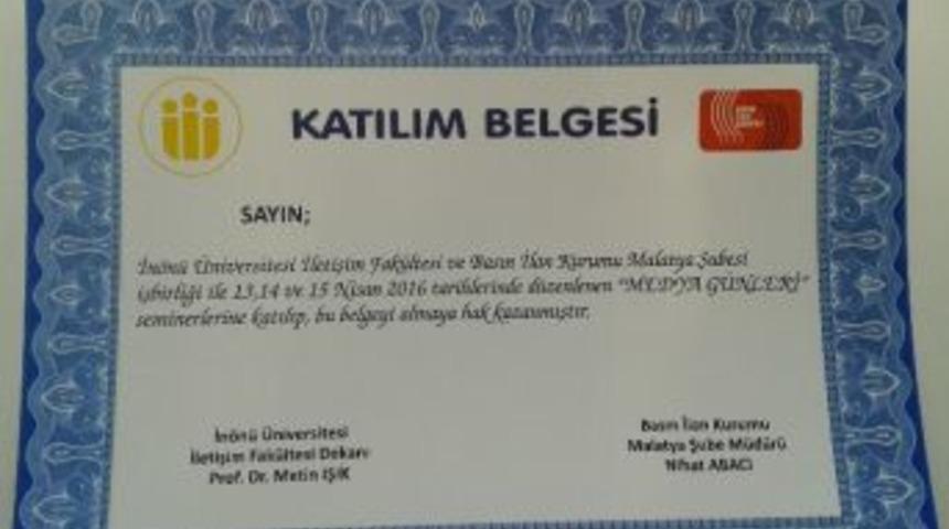 Medya G&uuml;nleri Seminerlerinin Katılım Belgesi 3 Mayıs&rsquo;ta Verilecek