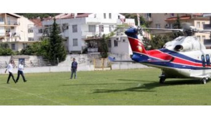Sarıg&uuml;l&rsquo;&uuml;n Oğlu Helikopterle Yatına Bakmaya Geldi
