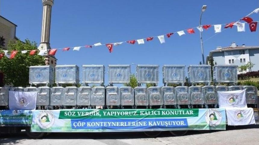 D&uuml;zce Belediyesi 950 &Ccedil;&ouml;p Konteyner Dağıtıldı