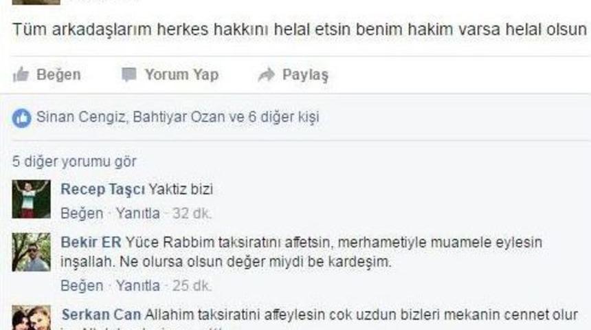 Sosyal Medyadan Helallik İsteyip İntihar Etti