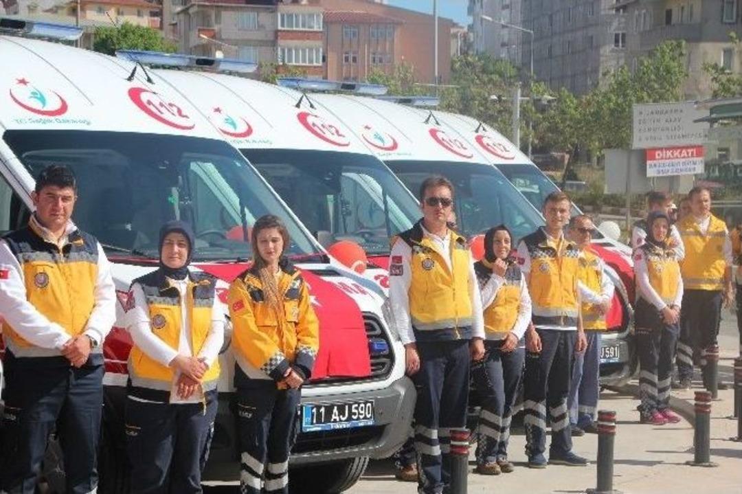 Sağlık Bakanlığı Tarafından Bilecik&rsquo;e Tahsis Edilen 7 Ambulansın Devri Teslim T&ouml;reni