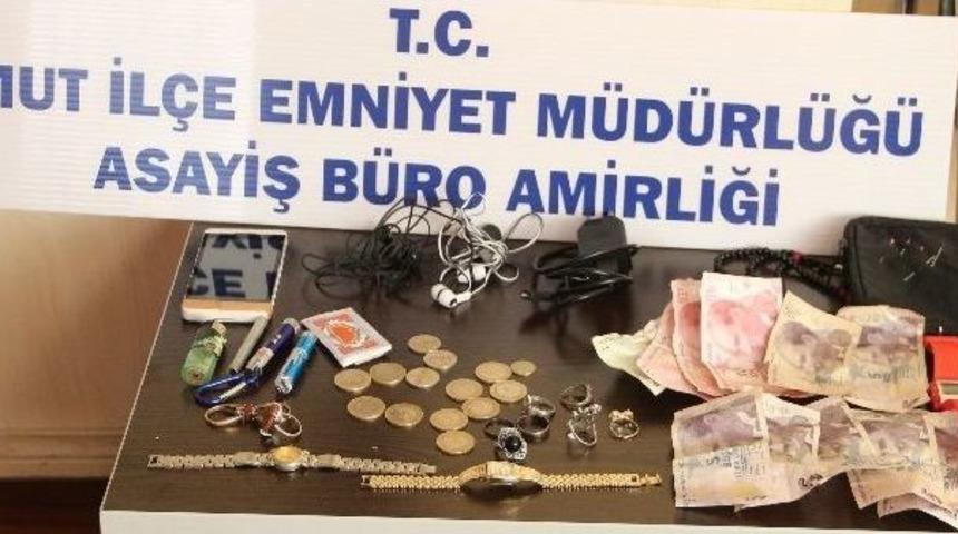 Mut&rsquo;ta Ev Soyan Hırsız Yakalandı