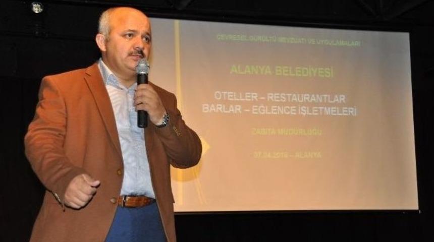 Alanya Zabıta&rsquo;sından G&uuml;r&uuml;lt&uuml;, Hava Kirliliği Ve Hijyen Semineri
