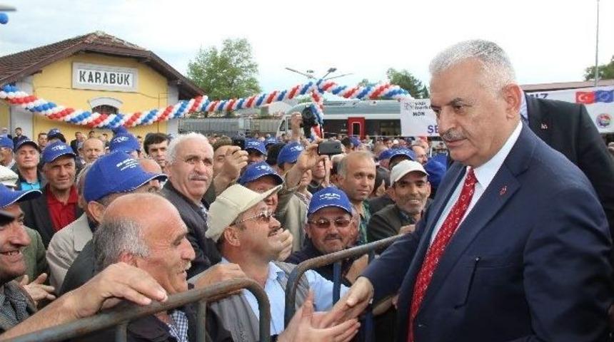 Karab&uuml;k-zonguldak Demiryolu Hattı A&ccedil;ıldı
