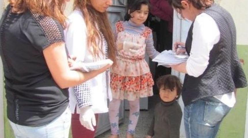 Araban İl&ccedil;esinde, 225 Suriyeli &Ccedil;ocuğa Aşı Yapıldı