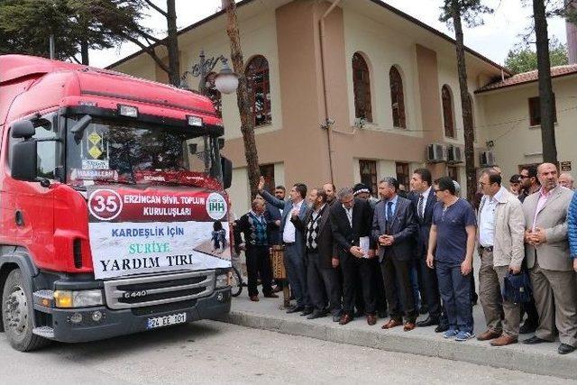 Erzincan’dan Suriye’ye Yardım Tırı Uğurlandı