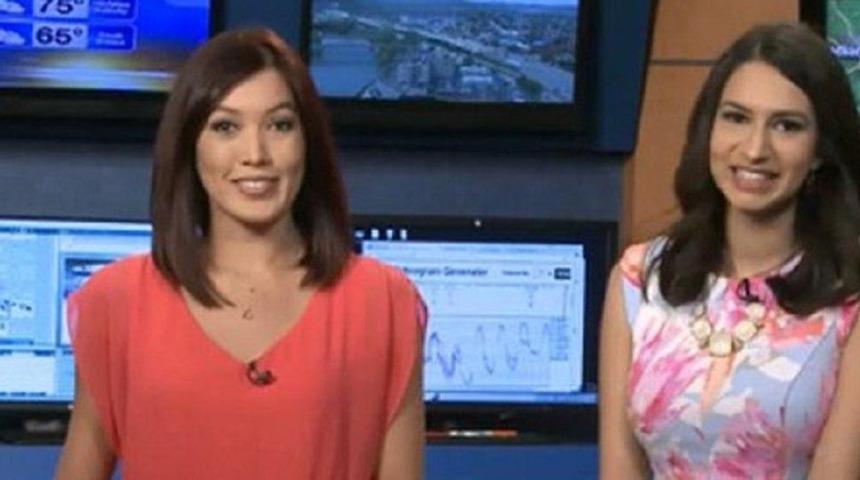 Ünlü hava durumu sunucusu Chelsea Ambriz meslektaşının kafasını kırdı