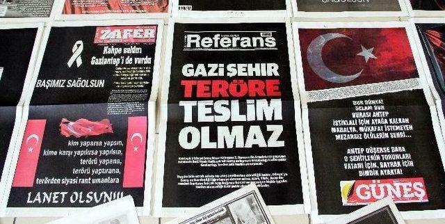 Gaziantep&rsquo;te Yerel Gazetelerden Ter&ouml;re T&uuml;rk Bayraklı Tepki 1