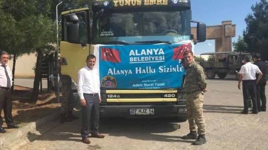 Alanya Belediyesi&rsquo;nin Yardım Tırı Mardin&rsquo;deki Emniyet G&uuml;&ccedil;lerine Ulaştı