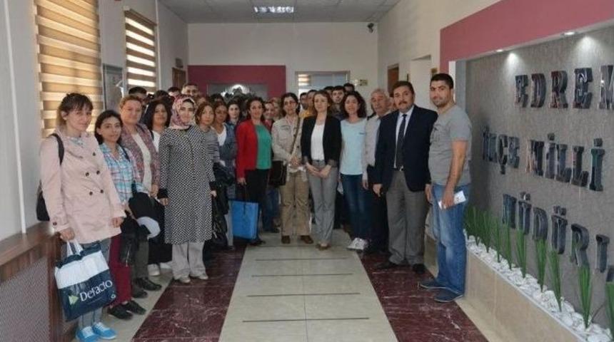 İl&ccedil;e Milli Eğitim M&uuml;d&uuml;r&uuml; Yusuf Ko&ccedil; Projelerde G&ouml;rev Alan &Ouml;ğretmenlerle Buluştu