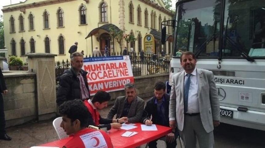 Muhtarlar Kan Bağışında Bulunuyor