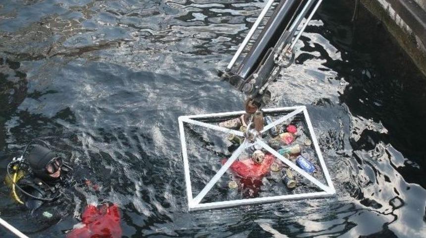 Marmaris&rsquo;te Denizden Tonlarca &Ccedil;&ouml;p &Ccedil;ıktı