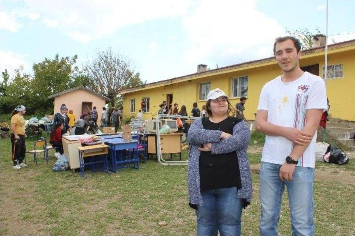 Ağlan K&ouml;y&uuml; İlkokuluna Gen&ccedil;lerin Eli Değdi