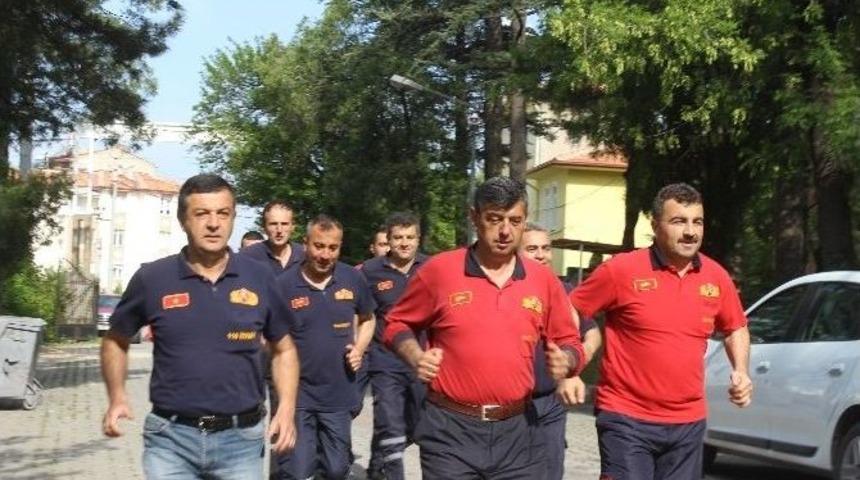 İtfaiye Erleri G&uuml;ne Sporla Başlıyor