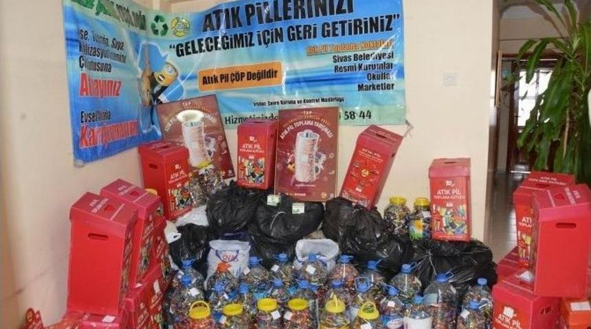 Sivas&rsquo;ta 3.5 Ton Atık Pil Toplandı