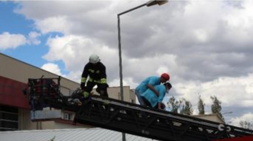 Erzurum Khb Genel Sekreterliği Oltu Devlet Hastanesinde Başarılı Yangın Ve Kurtarma Tatbikatı