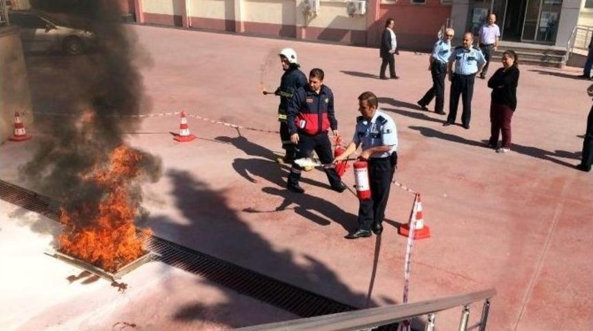 Salihli Emniyetinde Yangın Tatbikatı