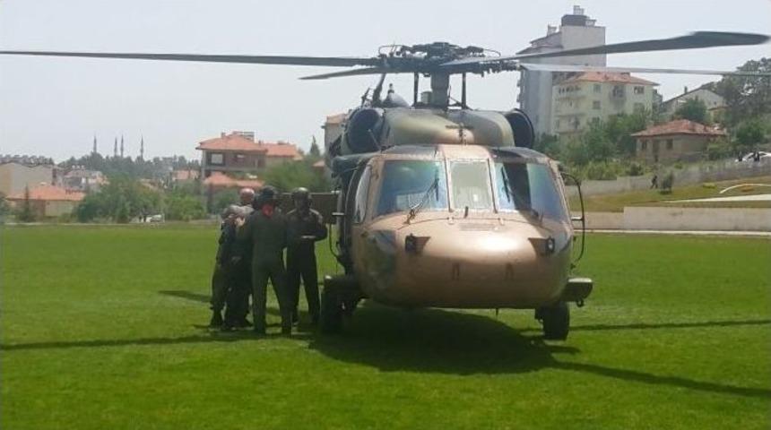 Şehit Babası Uşak&rsquo;a Askeri Helikopterle Getirildi