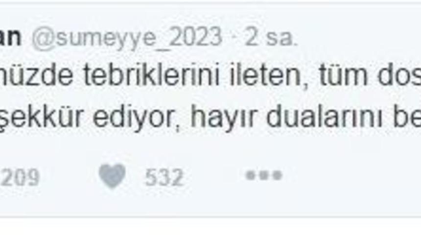 S&uuml;meyye Erdoğan Ve Sel&ccedil;uk Bayraktar&rsquo;dan Twitter Paylaşımı