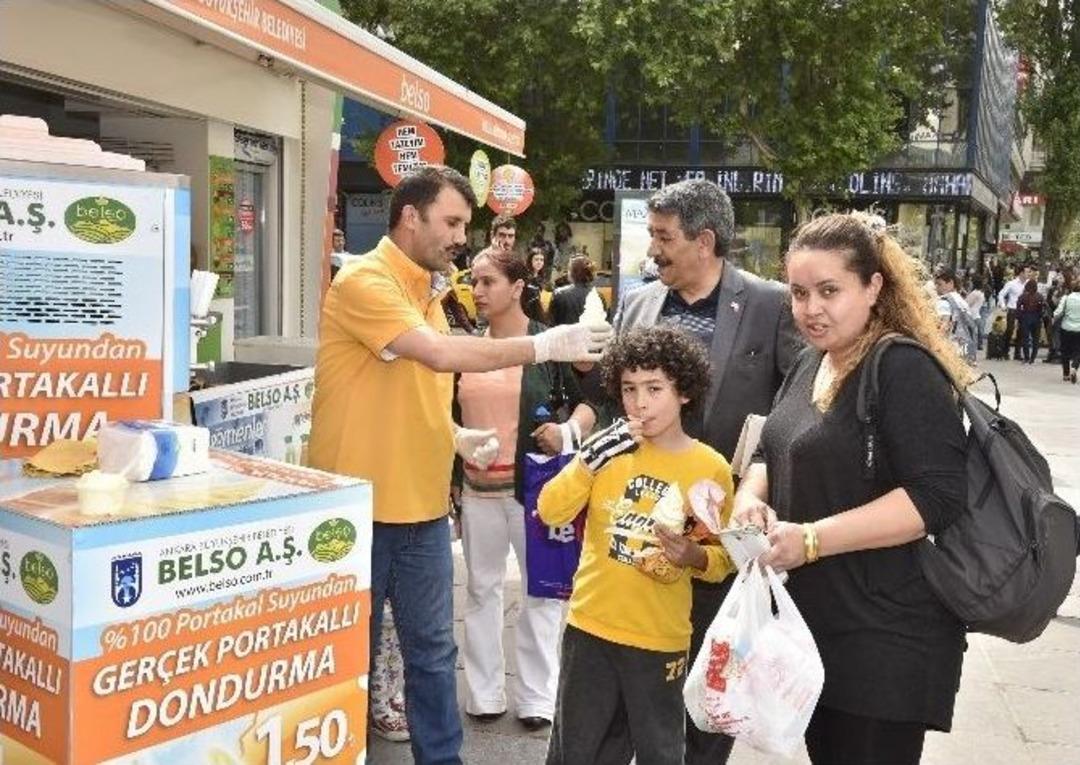 B&uuml;y&uuml;kşehir&rsquo;den Ankaralılara &rsquo;portakallı Dondurma&rsquo;