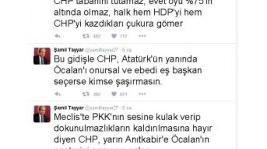 Şamil Tayyar&rsquo;dan Chp&rsquo;ye &lsquo;&ouml;calan&rsquo;lı Dokunulmazlık Tepkisi