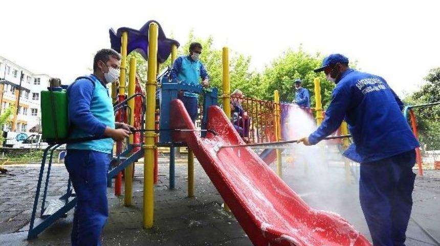 Bağcılar&rsquo;da &Ccedil;ocuk Oyun Grupları Dezenfekte Ediliyor