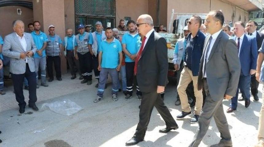 Başkan Erg&uuml;n İş&ccedil;ilerin Yanına Gitti