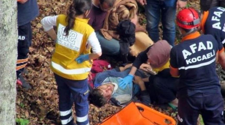 Ormanda Odun Kesen Gen&ccedil; 30 Metrelik U&ccedil;uruma Yuvarlandı