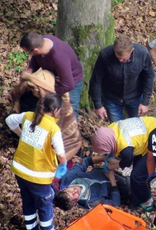 Ormanda Odun Kesen Genç 30 Metrelik Uçuruma Yuvarlandı