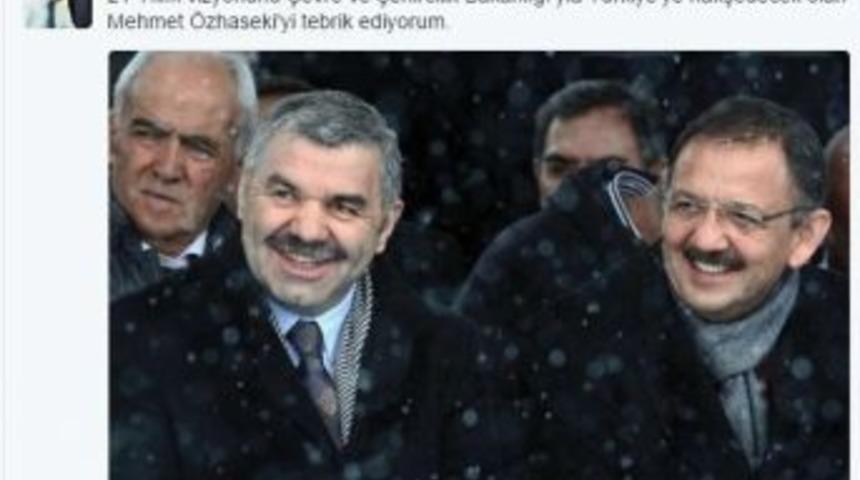 Başkan &Ccedil;elik&rsquo;ten, &Ccedil;evre Ve Şehircilik Bakanı Olan Mehmet &Ouml;zhaseki&rsquo;ye Tebrik